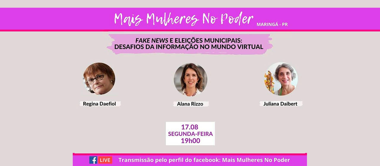 Alana Rizzo é convidada de live do movimento ‘Mais Mulheres no Poder’