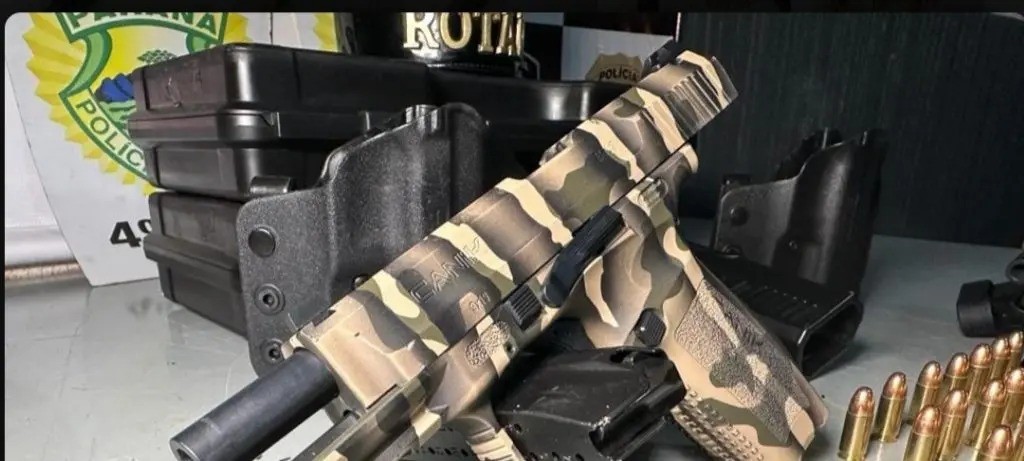 Rotam apreende pistolas com mira a laser em Maringá; dois homens foram presos
