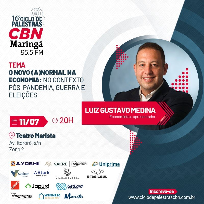 Luiz Gustavo Medina faz palestra em Maringá no próximo dia 11