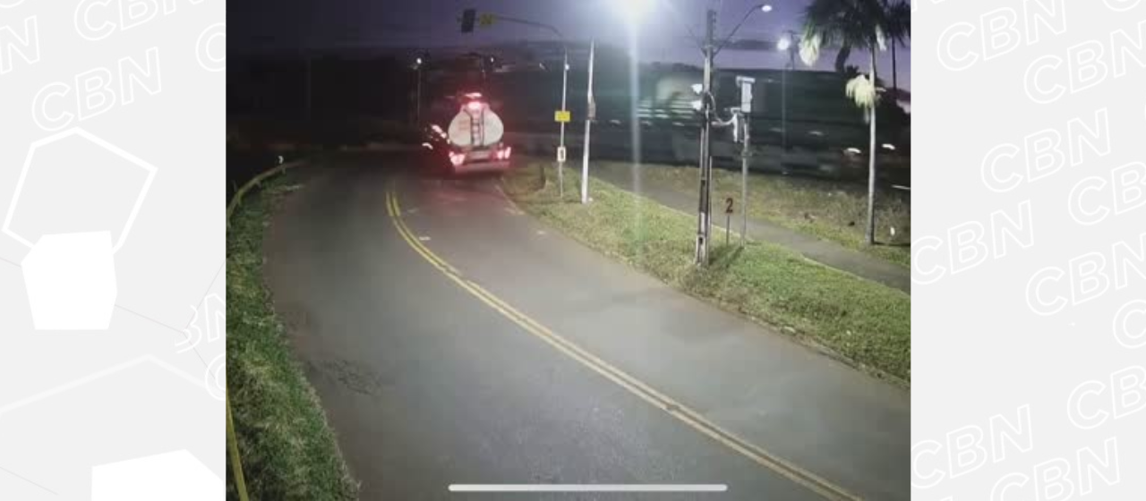 Carreta-tanque e trem batem em área urbana de Jandaia do Sul; veja vídeo