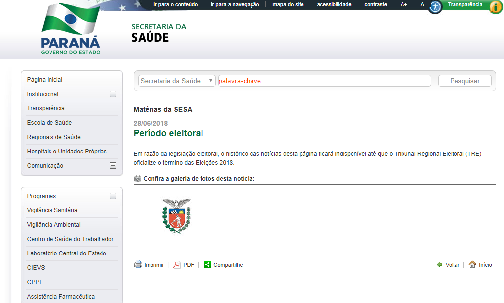 Sites governamentais começam a retirar notícias do ar para cumprir legislação eleitoral