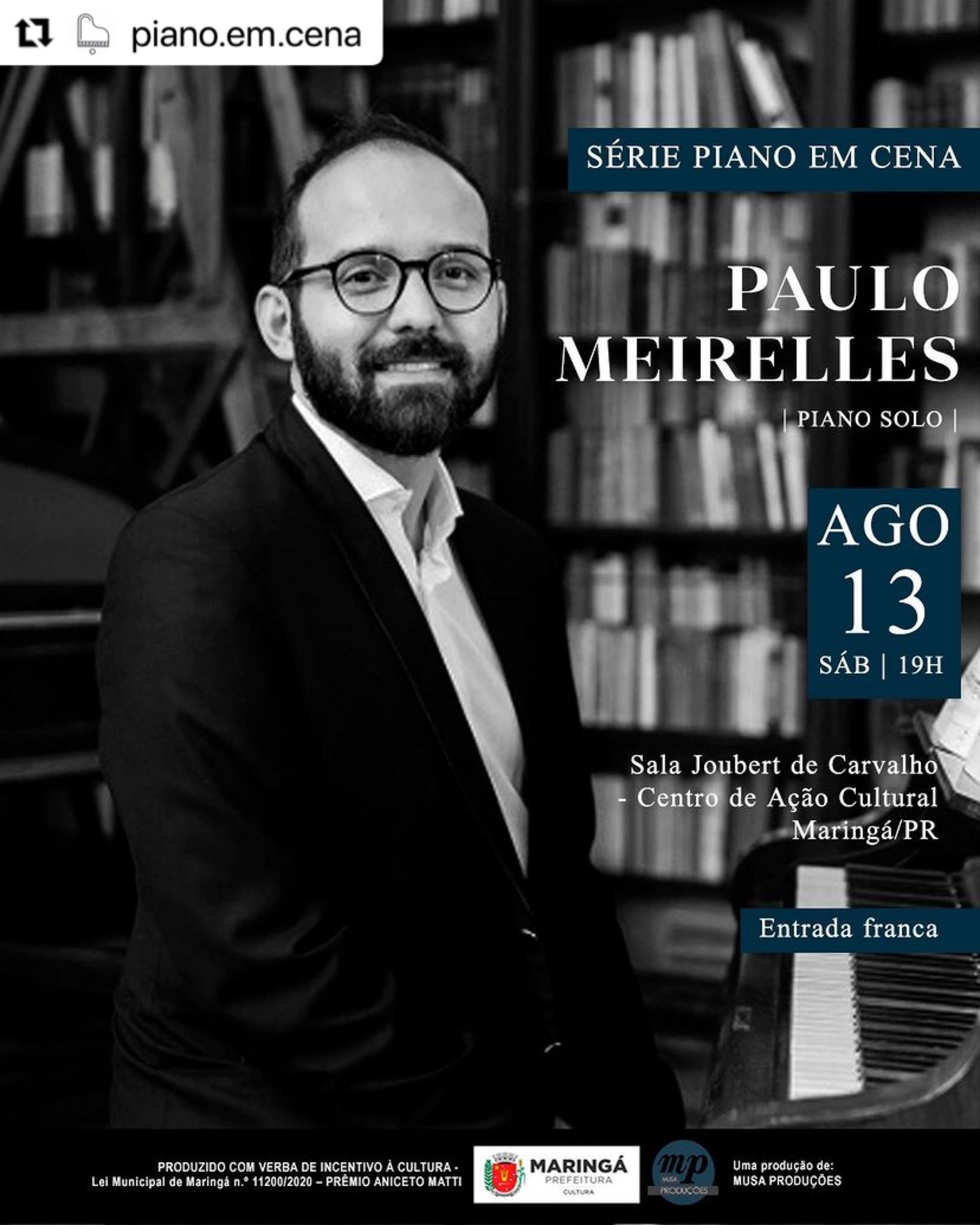 Pianista de Astorga que reside em Paris e estuda na Sorbonne, se apresenta em Maringá