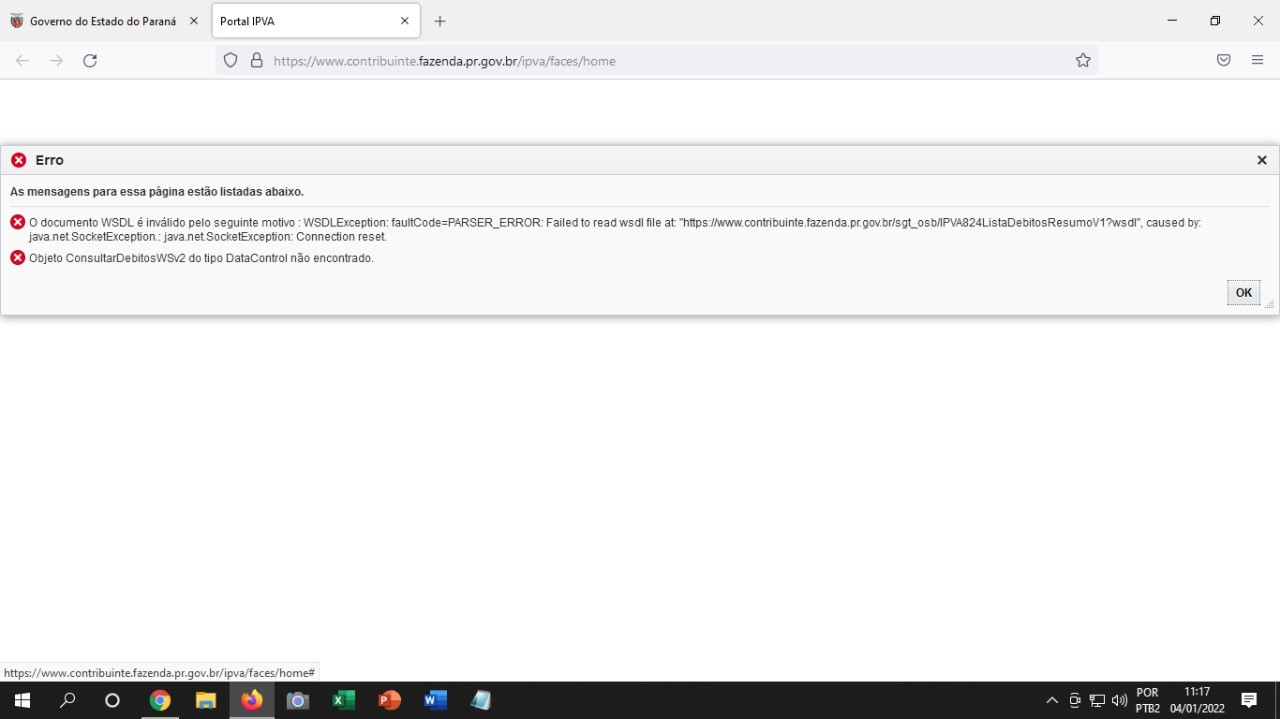 Portal para pagamento de IPVA está com instabilidade