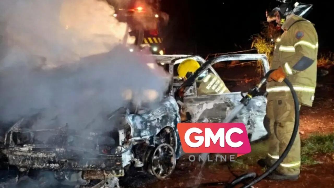 Carro incendiado na zona rural de Sarandi tinha queixa de furto