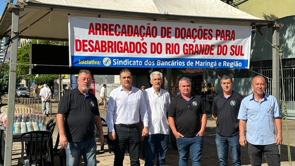 Sindicato dos Bancários tem ponto de coleta de doações para RS