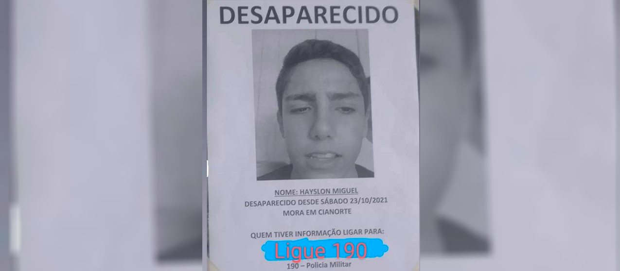 Desaparecimento de jovem autista de Cianorte completa 5 meses