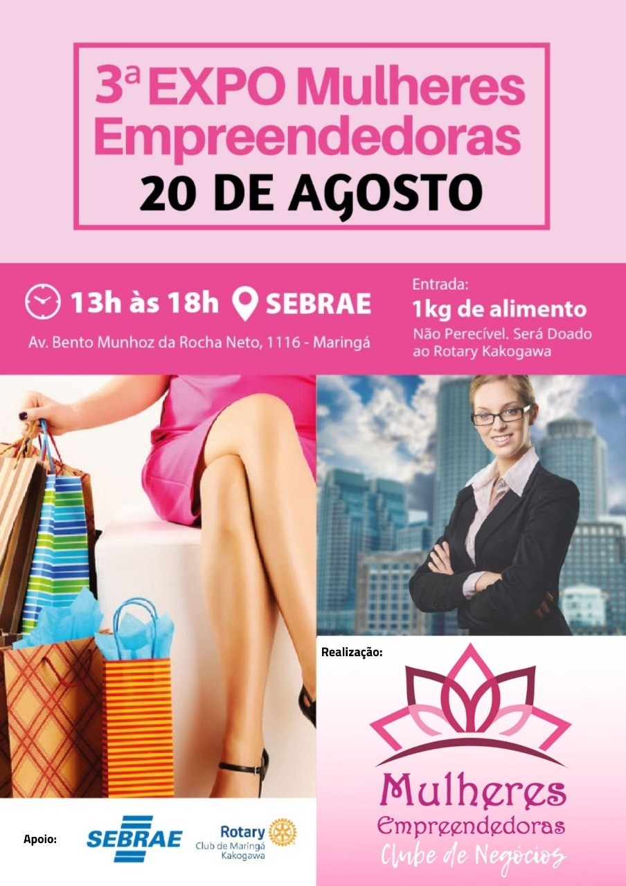 3ª ExpoMulheres Empreendedoras acontece neste sábado (20) em Maringá