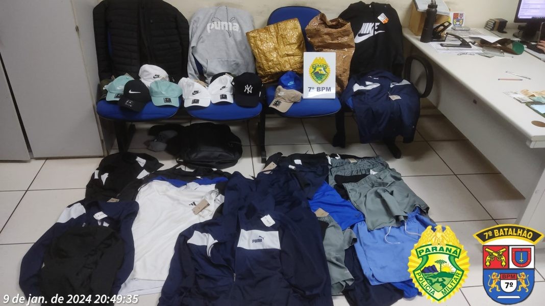 Quadrilha é presa após furtar roupas em shopping de Umuarama