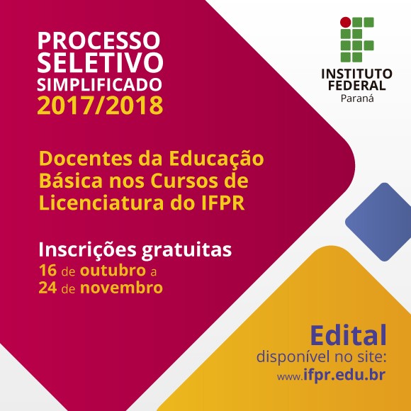 IFPR seleciona professores da educação básica para cursos  gratuitos de licenciatura