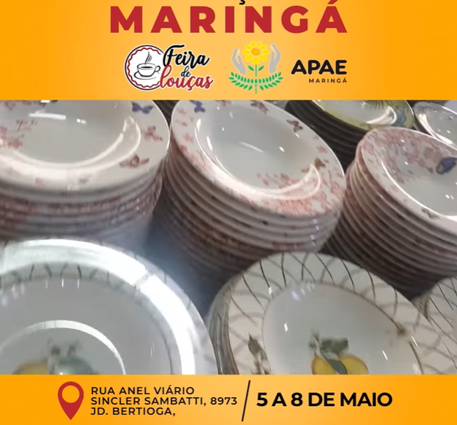 Apae Maringá promove Feira de Louças