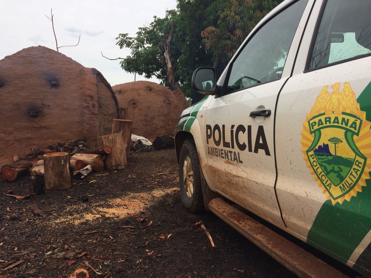 Polícia Ambiental fecha fábrica clandestina de carvão vegetal em Santa Isabel do Ivaí
