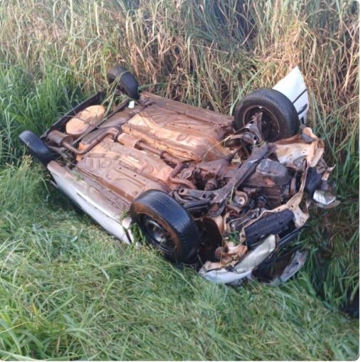 Motorista fica ferido após capotamento entre Sarandi e Marialva; câmera registrou o acidente
