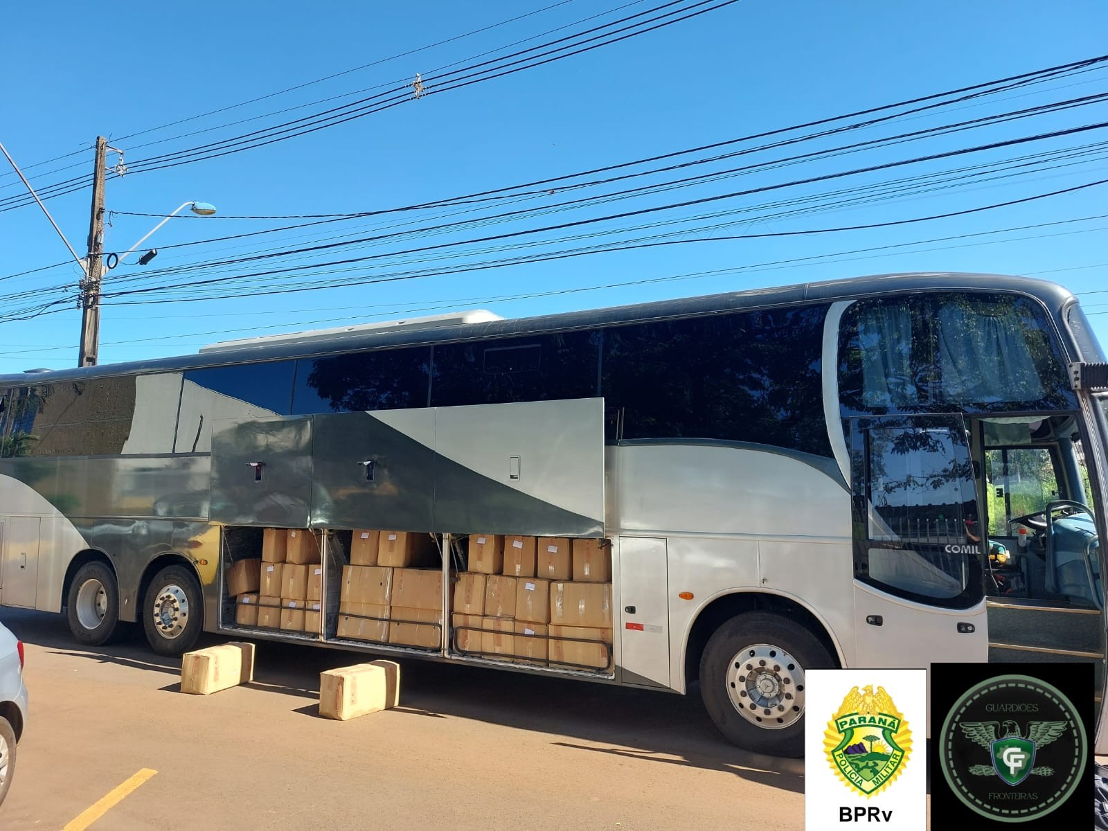 PRE apreende ônibus carregado com azeite e vinho sem nota fiscal