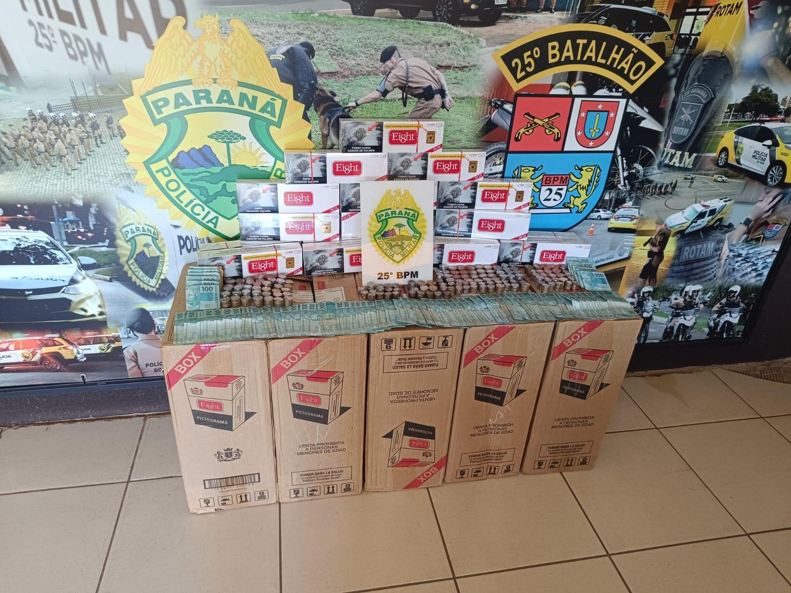 Homem é preso com cigarros contrabandeados e mais de R$ 19 mil