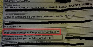 Mãe quer saber por que atestado de óbito da filha aponta a dengue hemorrágica como causa