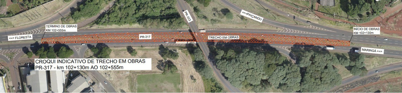 Começa a interdição de pistas da PR-317, no entroncamento com a PR-323