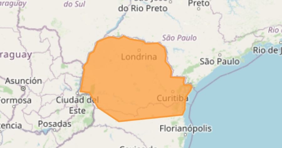 Inmet emite alerta laranja para temporais no Paraná