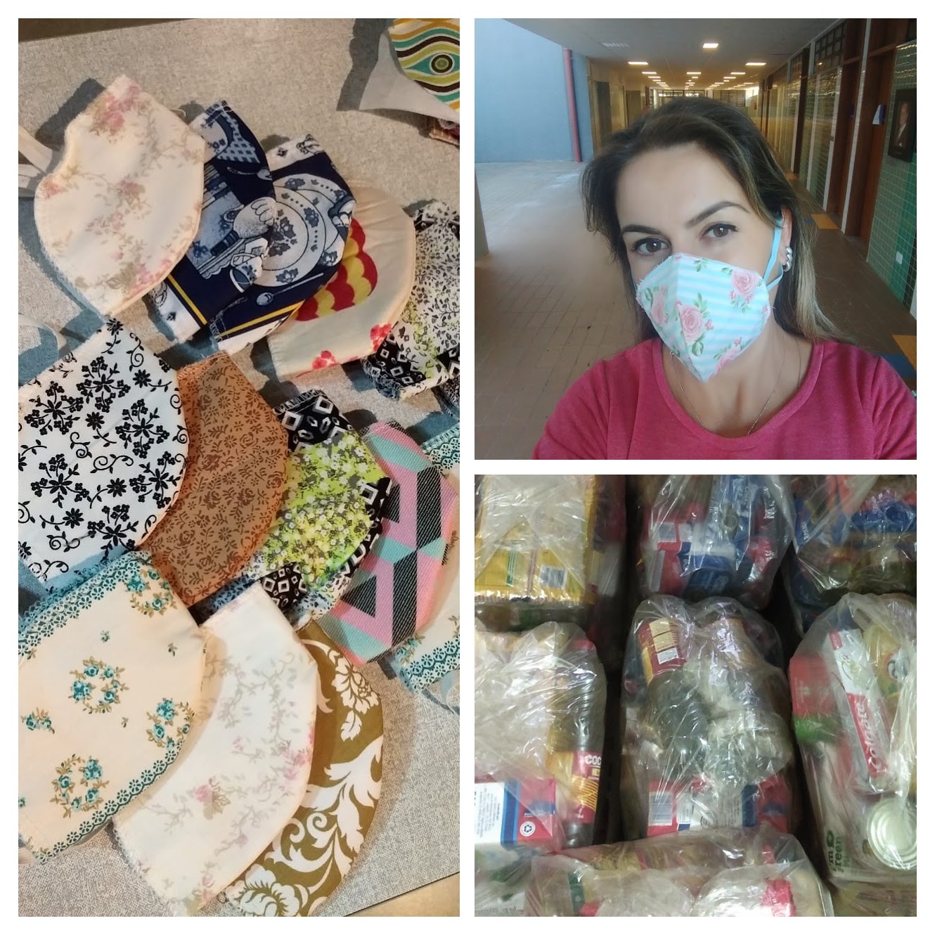 Professora troca máscaras por alimentos para doar a quem precisa