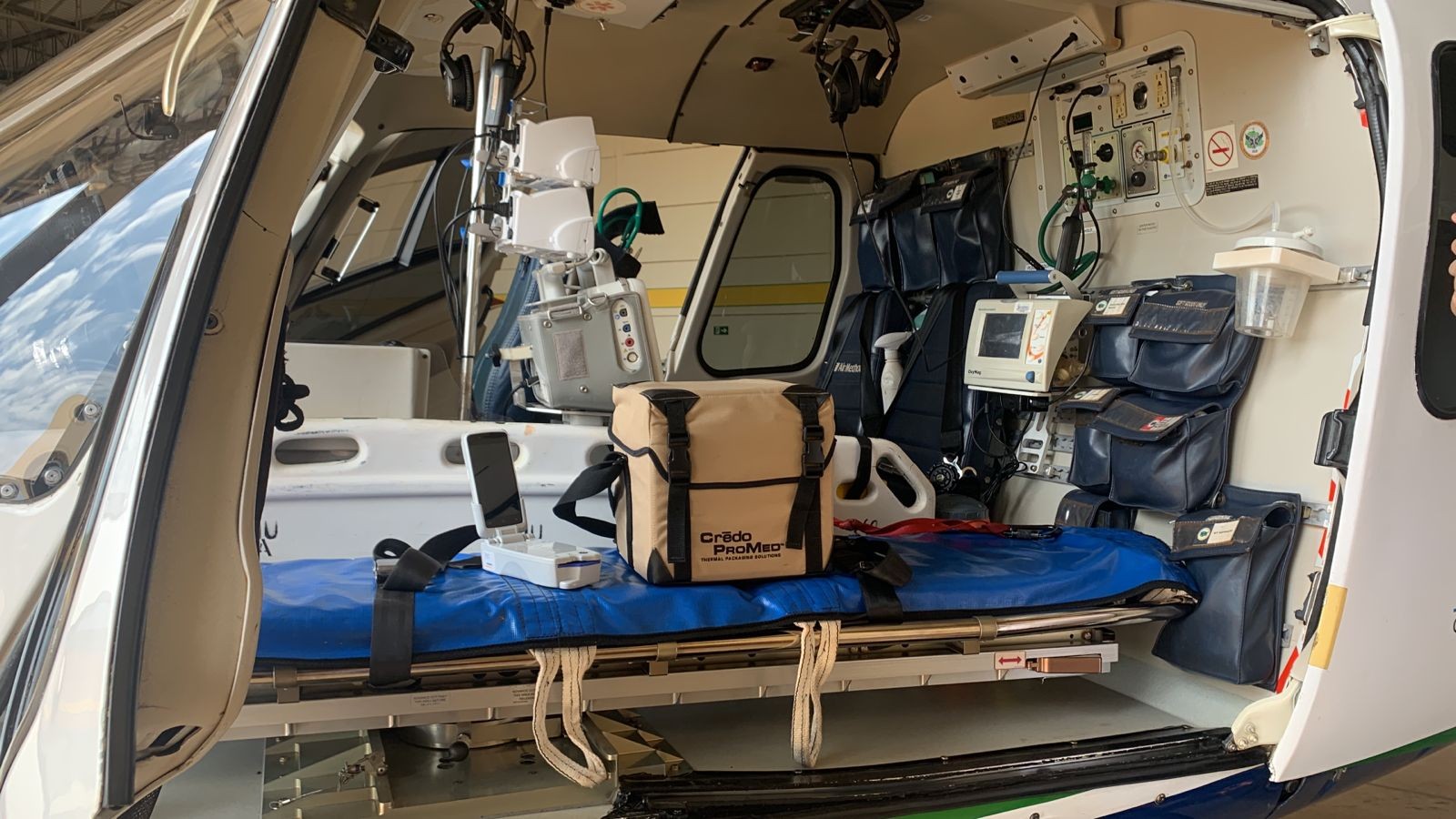 Samu aéreo começa a transportar bolsas de sangue para transfusão durante atendimentos