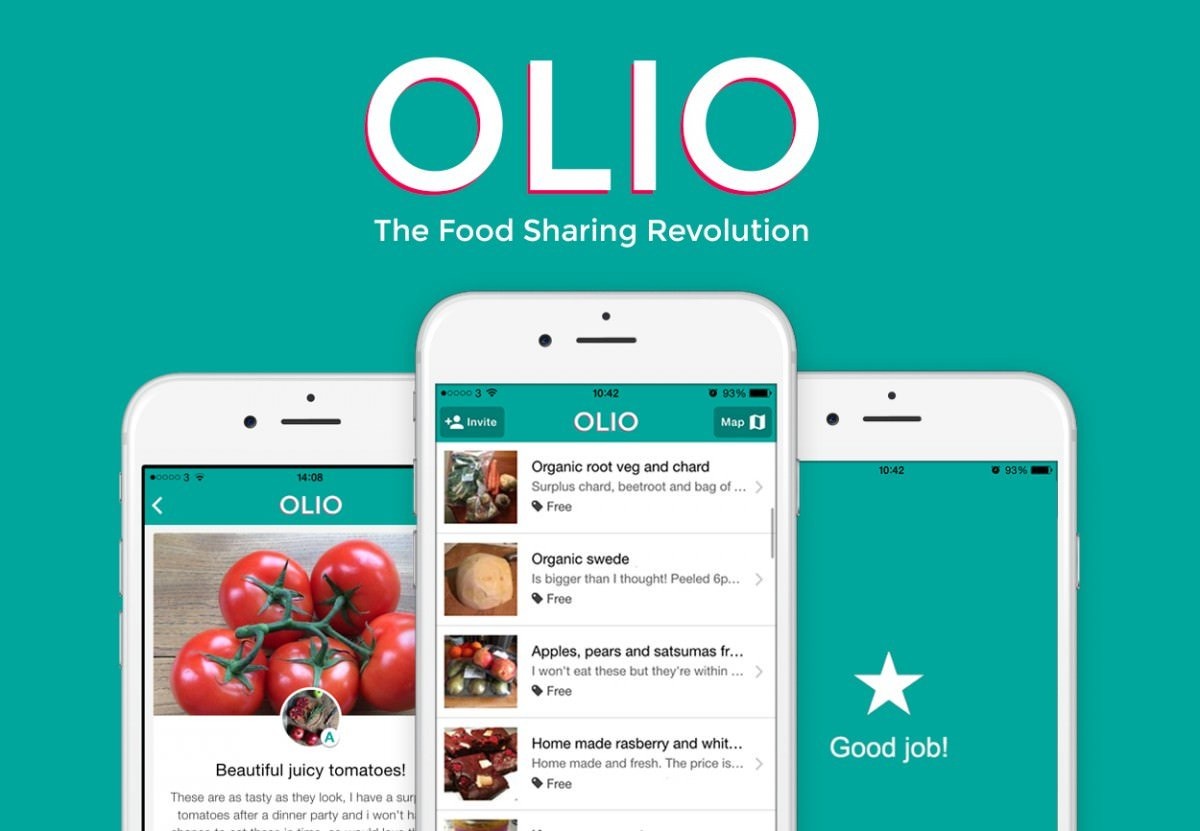 Olio, um aplicativo para compartilhar alimentos e produtos