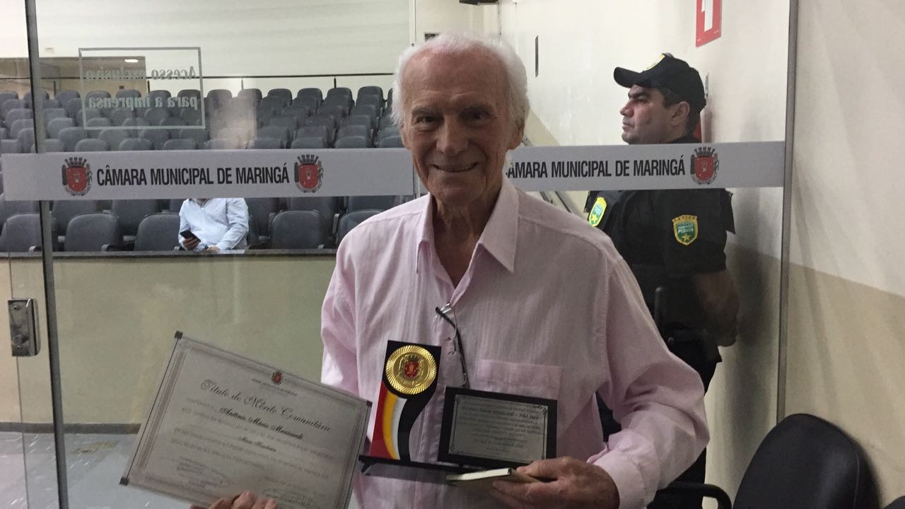 Primeiro funcionário público de Maringá é homenageado na Câmara