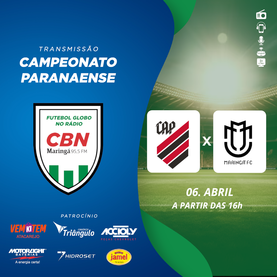 CBN Maringá começa a transmissão da final do Paranaense às 16h