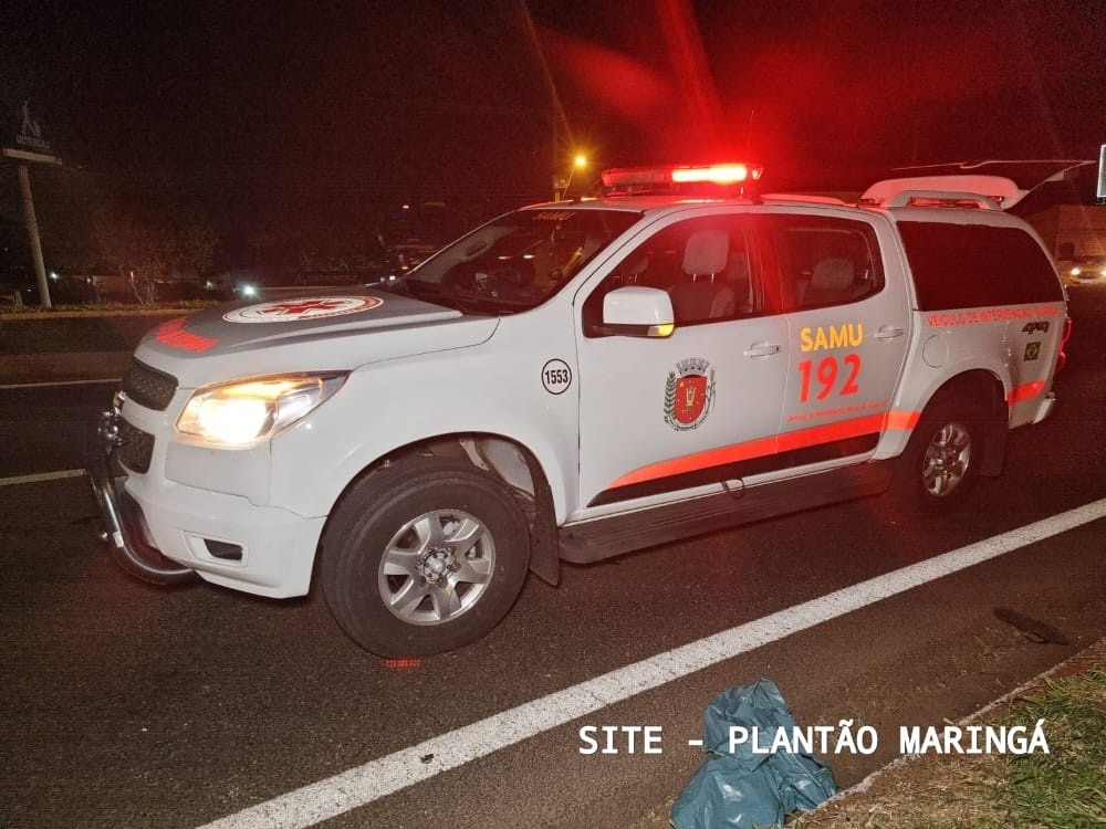Pedestre morre atropelado por moto em Maringá; motociclista fica gravemente ferido
