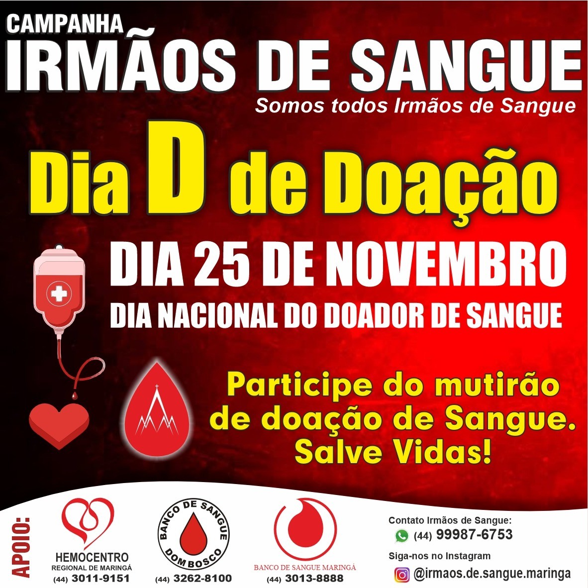 Movimento busca doadores para abastecer bancos de sangue em Maringá