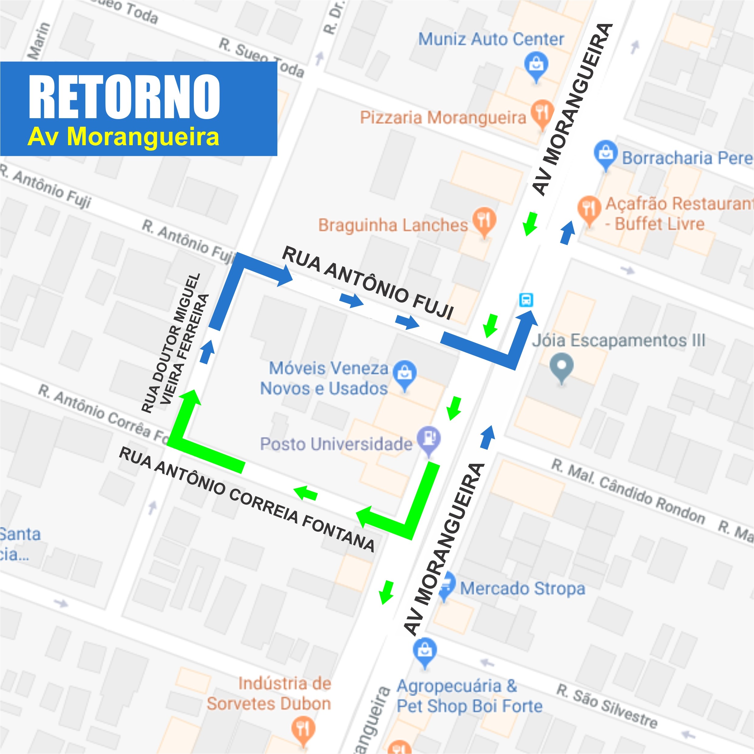 Avenida Morangueira terá opção de retorno