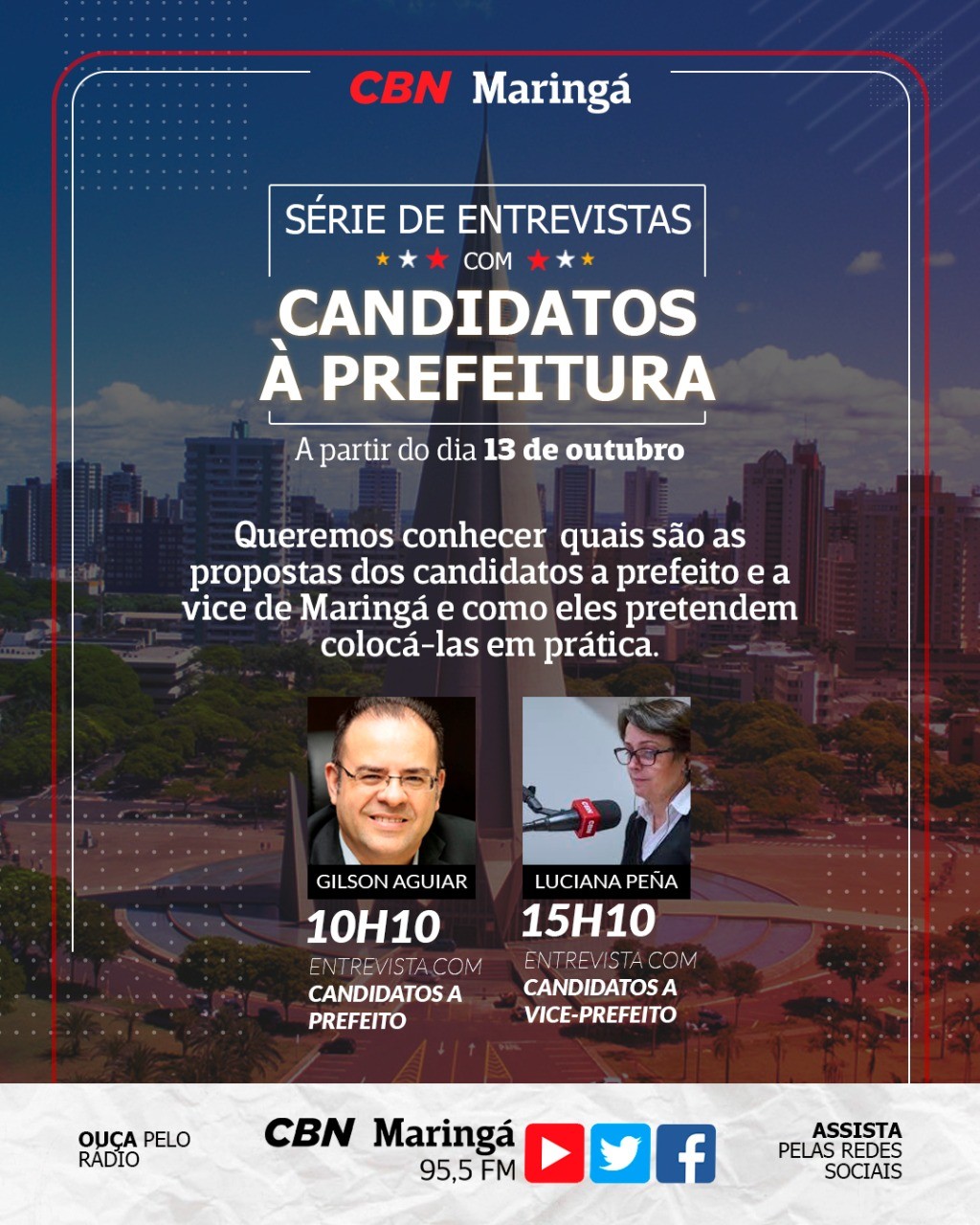 CBN entrevista candidatos a prefeito e a vice-prefeito de Maringá