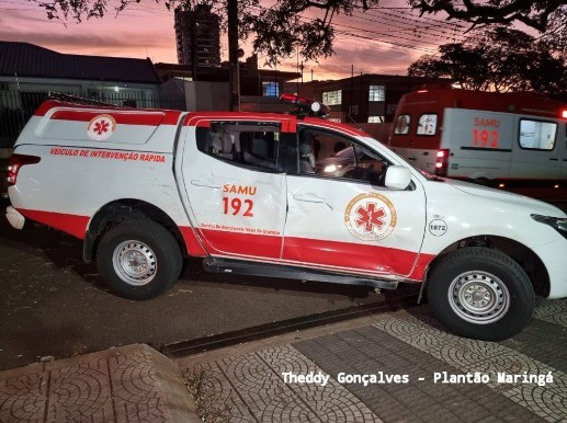 Motociclista fica em estado grave ao colidir contra veículo do Samu em Maringá