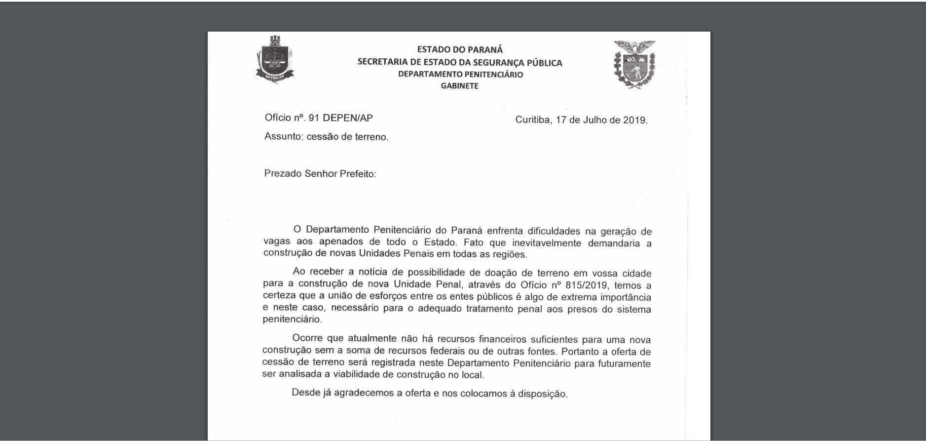 Sarandi desiste de doar terreno para construção de uma nova delegacia