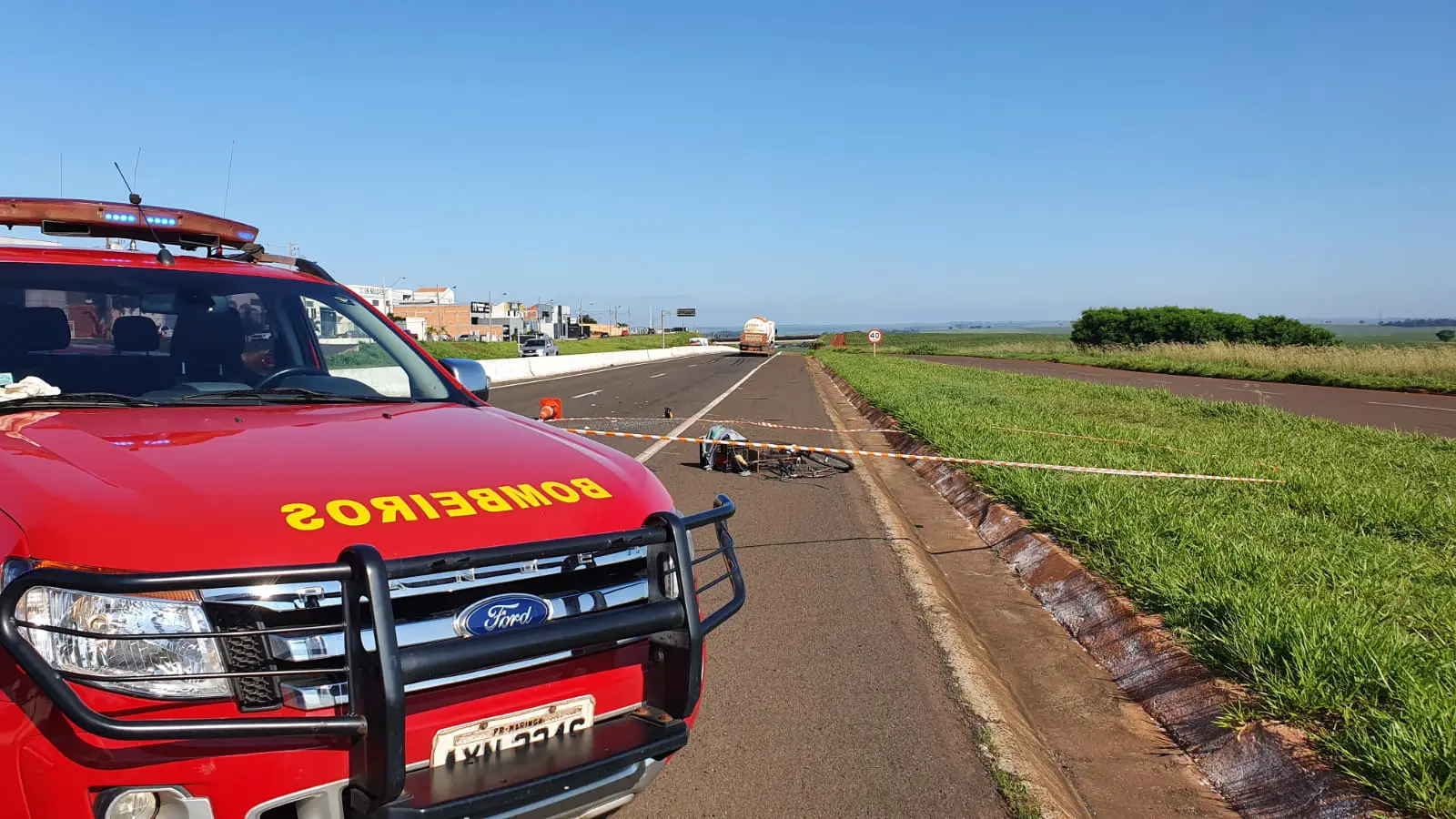 Ciclista morre atropelado por caminhão no Contorno Norte em Maringá