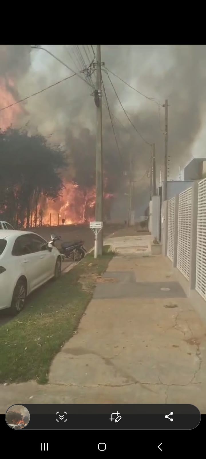 Vídeo mostra desespero de moradores durante incêndio ambiental
