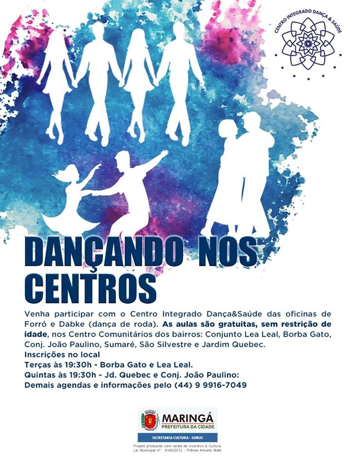 Projeto ‘Dançando nos Centros′ começa na próxima terça-feira (2) em Maringá