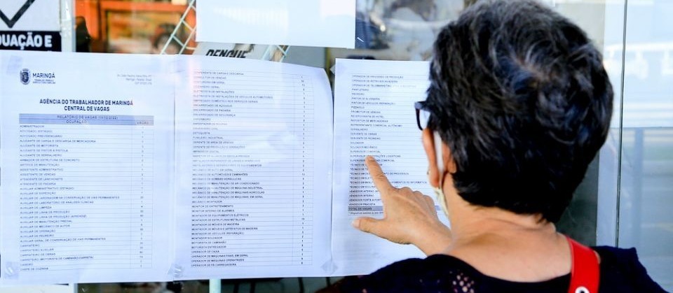 Confira as vagas de emprego em Maringá nessa segunda-feira (9) na Agência do Trabalhador