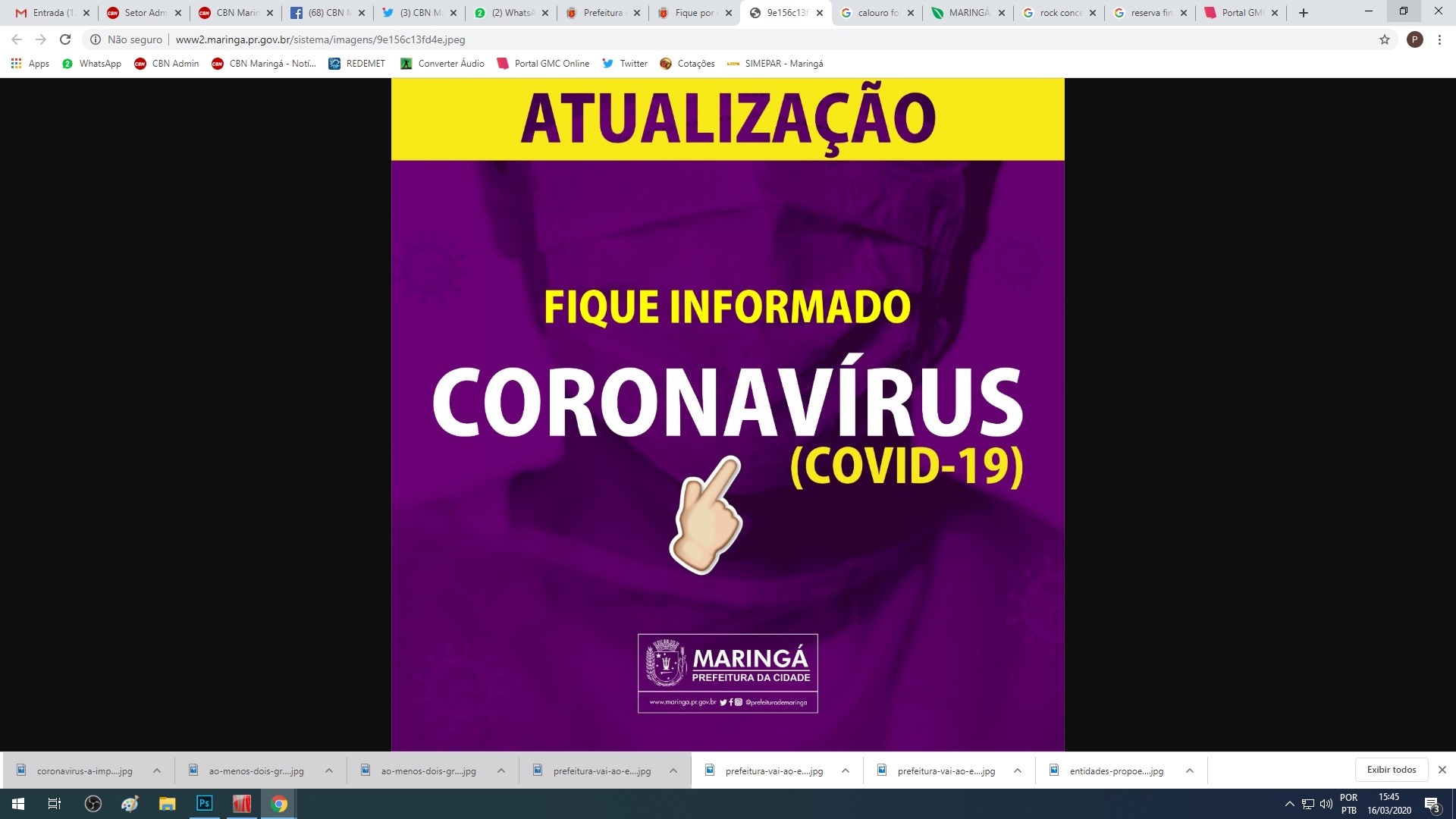 Prefeitura cria página para centralizar informações sobre coronavírus