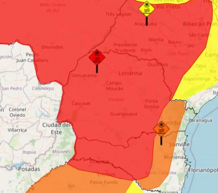 Inmet emite aviso de grande perigo para onda de calor em 371 cidades do Paraná