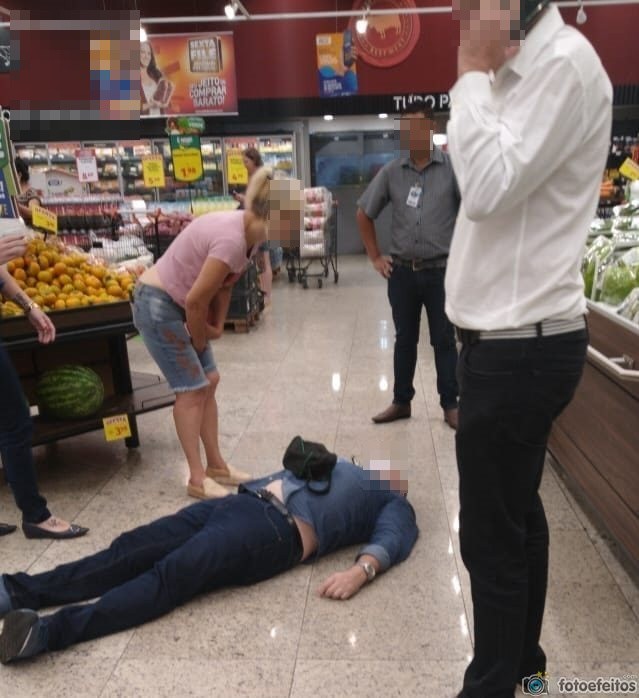 Homem caído no chão em supermercado de Maringá teve ‘queda de pressão’