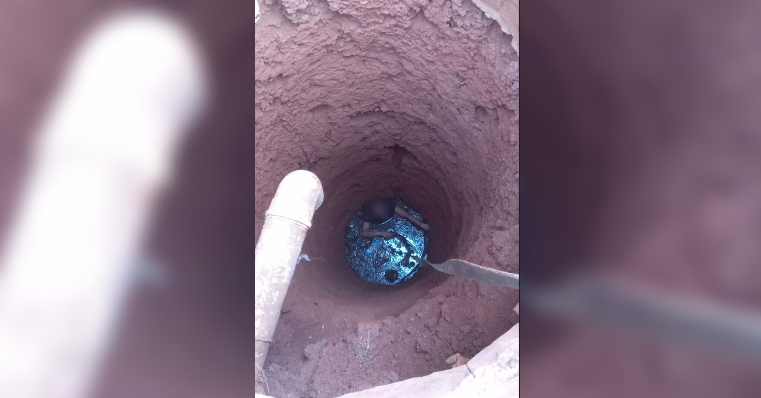 Bombeiros resgatam mulher que caiu em fossa séptica de cinco metros de profundidade