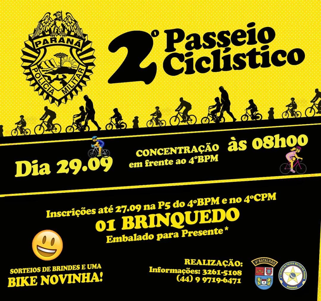 PM promove 2º Passeio Ciclístico em Maringá
