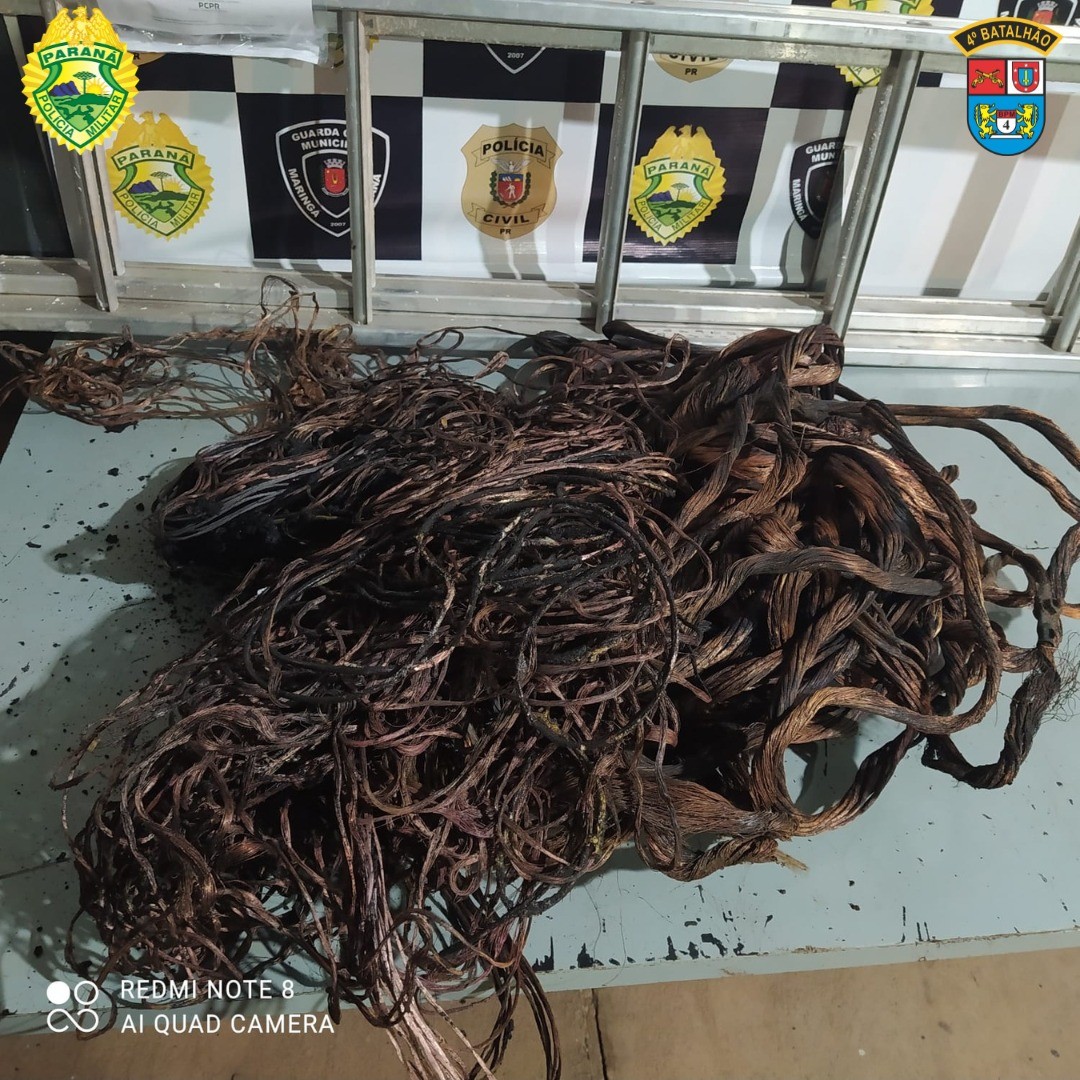Quatro suspeitos são presos furtando 60 kg de fios de cobre em Maringá