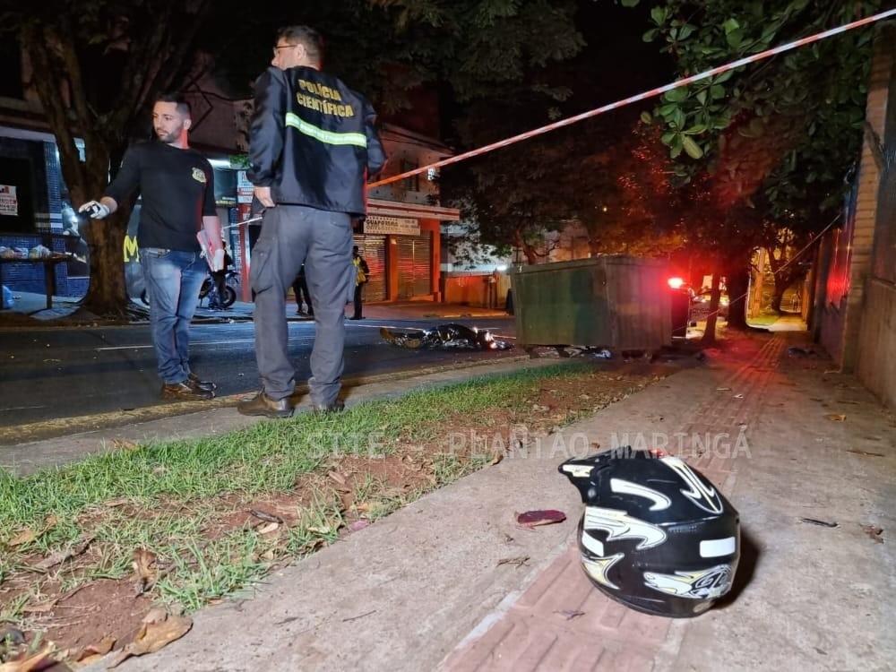 Jovem morre após colidir motocicleta contra caçamba na Zona 7, em Maringá