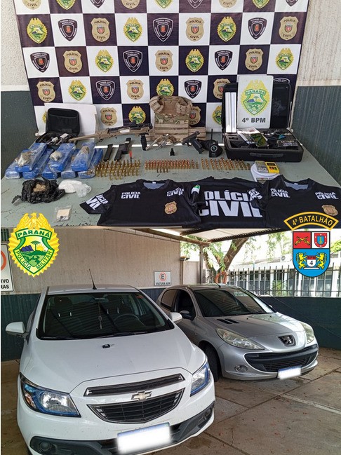 Polícia Militar prende traficante e apreende carros roubados, armas e drogas em Maringá