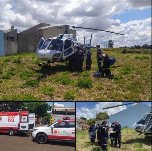 Bebê engasga e é socorrido por helicóptero em Mandaguaçu