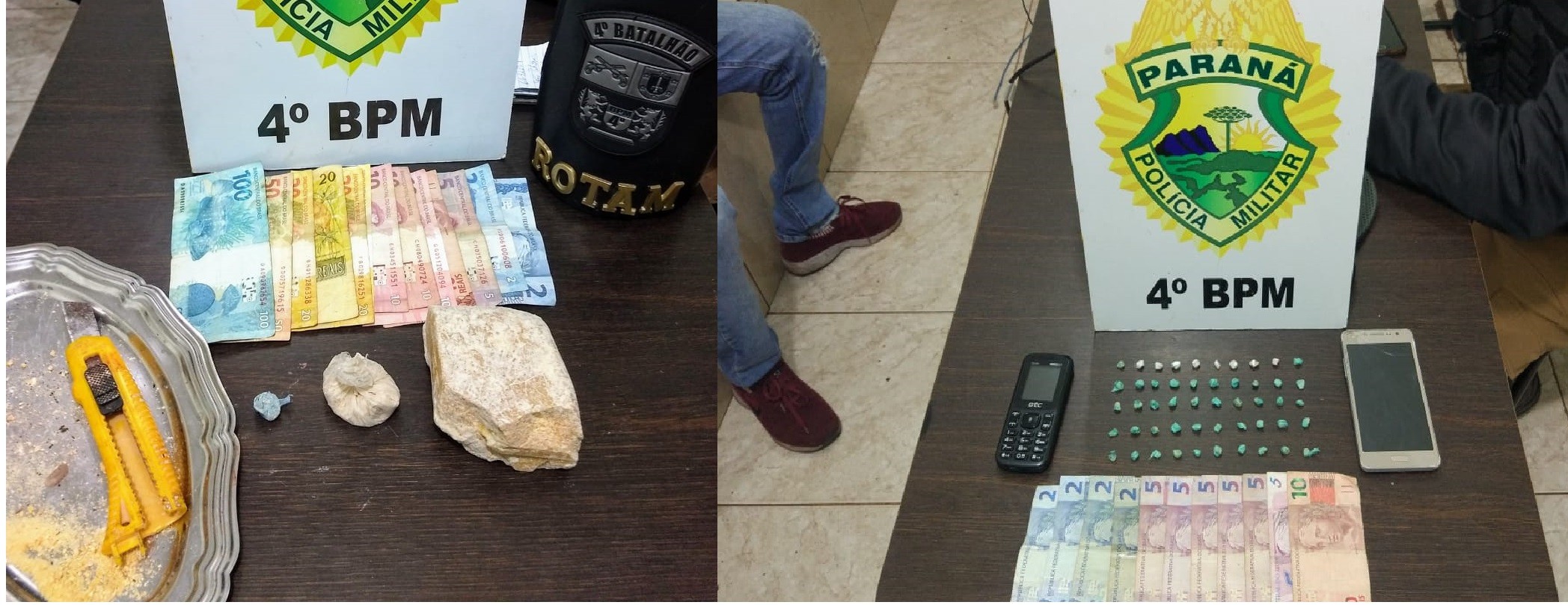 Dois homens, uma mulher e um adolescente são detidos por tráfico de drogas