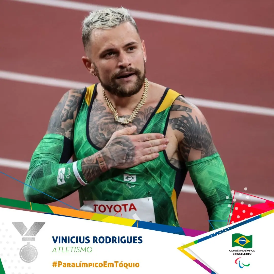 Maringaense Vinícius Rodrigues é prata nos 100m em Tóquio