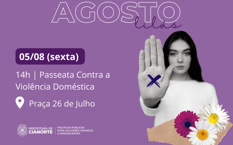 Passeata contra violência doméstica é realizada em Cianorte
