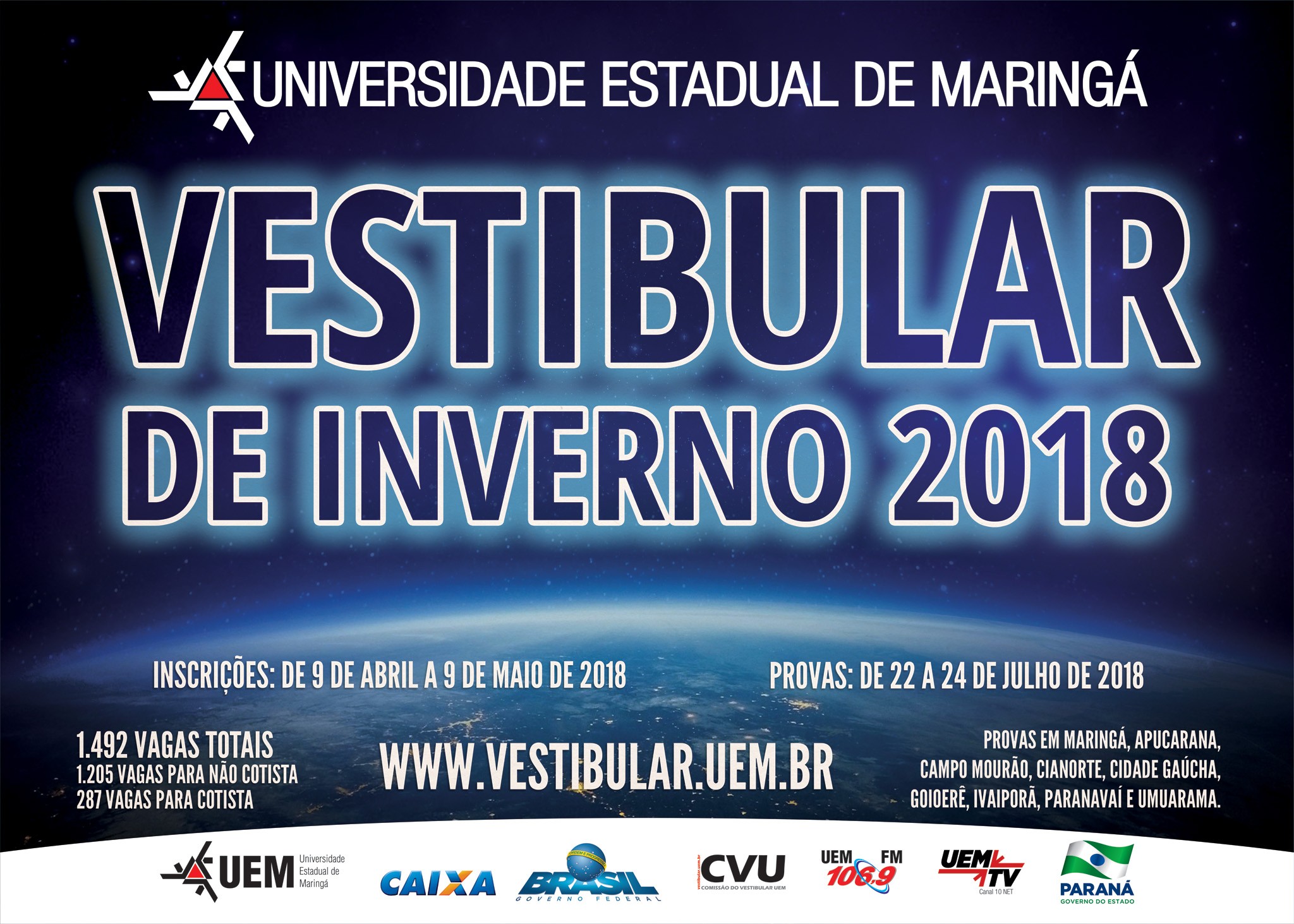 Abertas as inscrições para o Vestibular de Inverno da UEM