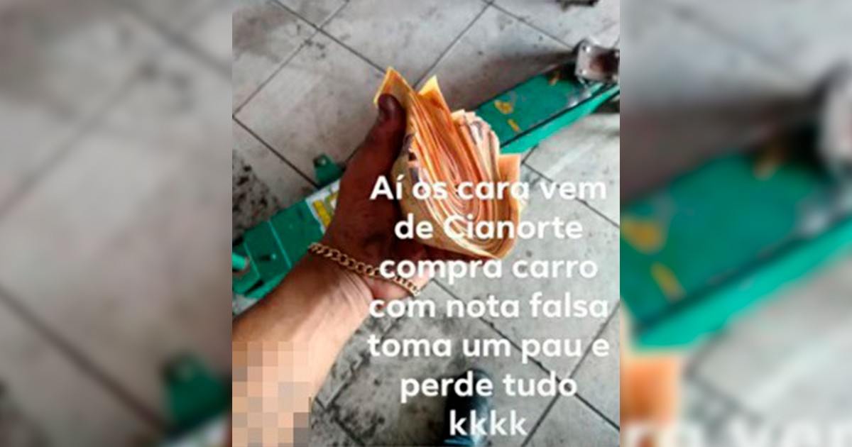 Jovem é preso depois de postar foto com quase R$ 4 mil em notas falsas
